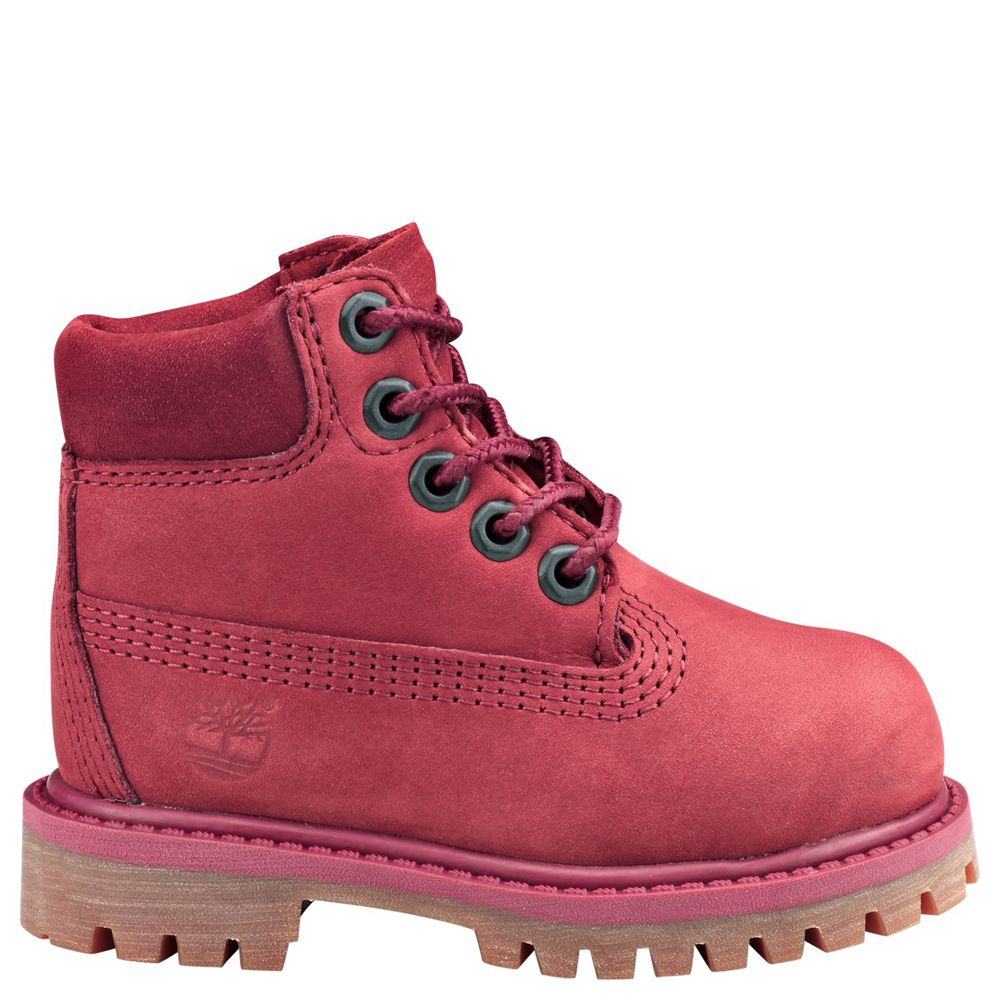 Botas 6-Inch Timberland Argentina Niños - 6-Inch Toddler Premium Waterproof - Burdeos - NJXGPC-895